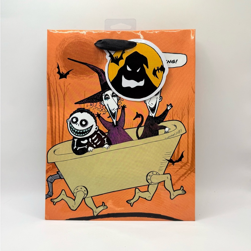 Nightmare Before Christmas Lock Shock Barrel Halloween Gift Bag 9” x 7” x 4”